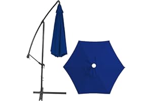 VIPOMKOWA Umbrella For Garden Table, Table Umbrella Outdoor, 9Ft Outdoor Patio 𝗨𝗺𝗯𝗿𝗲𝗹𝗹𝗮 With Push Button Tilt And Crank, 6 Sturdy Ribs Uv Protection Waterproof For Garden/Backyard, No umbrella stand