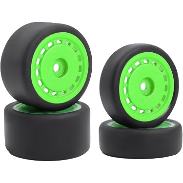 Set 16 Ruote Per Modellini Auto - Pneumatici Gomma E Cerchioni Plastica