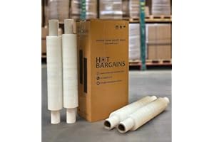 HOT BARGAINS 10 X Clear Pallet Wrap Roll Extended Core 400mm x 300m, 35mu Clear Stretch Shrink Cling Film 1.5kg Wrapping Roll for Moving House Furniture (10)