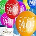 Produktbild 50x Rundballons "Zahl 40" bunt Ø30cm + Geschenkkarte + PORTOFREI mgl. + Helium & Ballongas geeignet. High Quality Premium Ballons vom Luftballonprofi & deutschen Heliumballon Experten. Luftballon Deko zur 40. Geburtstagsfeier und tolles Luftballongeschenk zum 40. Geburtstag.