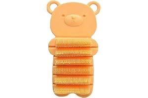 JINCH Nail Scrubber Brush Kids, Hands Finger Nails Scrub Scrubbing Cleaning Washing Brushes with Soft Bristle for Baby Toddler and Children, Animal Style and 2 Colors Choice (Yellow)