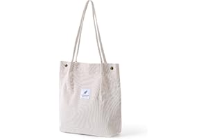 MAGOSIS Tote Bags for Women Large Corduroy Tote Bag Aesthetic Women Shoulder Handbag for School Teenage Girls Teacher Shopping Work