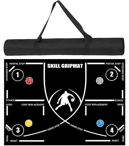 Tapis D'entraînement Basket-foot – 120x86 Cm, Antidérapant, Silencieux, Poids 1,7 Kg – Pour Dribble, Pas, Agilité – Intérieur