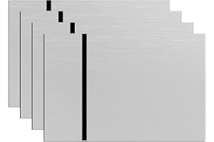 sculpfunDIY Señales de acrílicos plateado cepillado de 4 piezas para grabado láser, 20 * 30 cm sensación metálica Personalizado para Negocio de oficina en casa, placa plateada cepillada tallada