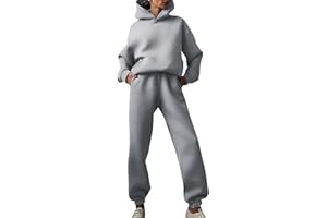GENERIC Jogginganzug Damen,Damen Sportanzug Traingsanzug Jogginganzug Frauen 2 Teilig Freizeitanzug Crop Hoodie Kapuzenpullover Einfarbig Langarm Top + Lang Hosen Sportswear 2 Stück Bekleidungsset