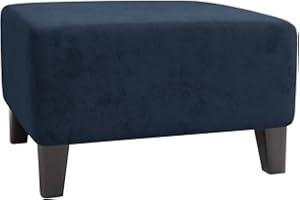 Highdi Ottomane Schonbezug Hockerbezug, Luxus Samt Hocker Hussen für Fußhocker Rechteckig, Stretch Bezug Ottomane Abdeckung Überzug Hocker Protector Waschbar Hockerabdeckung (S,Navy blau)