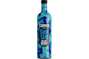 Corky's Sour Blueberry Schnapps 70cl | Shots | 15% ABV |Sour Liqueur |Party Shots, Cocktail Ingredient, Pre Drinks, Cocktails,