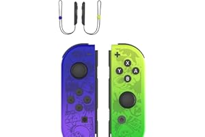 Holilo Manette pour Switch, Paire de Manette Switch sans fil Compatible avec Switch/OLED/Lite Manette avec Détection de Mouvement/Gyroscope à 6 Axes, 2 Morceaux de Dragonnes