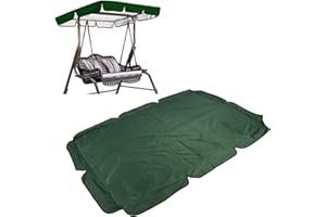 TITA-DONG Swing Canopy Replacement Cover, 600D Silver Coated Oxford Fabric Replacement Canopy Top Cover, Waterproof Replacement Canopy for Patio Yard Seat(Dark Green)