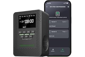 2025 MARS Hydro ITime 2-in-1 zeitschaltuhr digital Doppelsteckdose App-Steuerung individuell programmierbar 12 EIN-/Aus-Schalter für den Einsatz im Homeoffice und beim Pflanzenwachstum