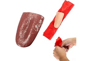 TUKNN Elástico Lengua Falsa,Lengua Falsa Realista,Lengua Realista Horrible,Lengua Artificial de Trucos,Artificial Lengua Apoyos Terrible Realista,Dedos de Pulgar Falso Dedos Mágicos,Accesorios para Magos