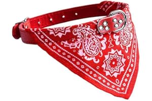 ZYUEER Bandana Collier, Echarpe Foulard Col Bandana Triangle pour Chien Chat Animaux Collier reglable Dimension: 50 * 2.5cm (Rouge)