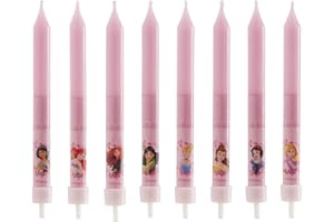 DEKORA Princess es 346175 8 świec, 9 cm, wosk, różowy, 8 x 8 x 12 cm