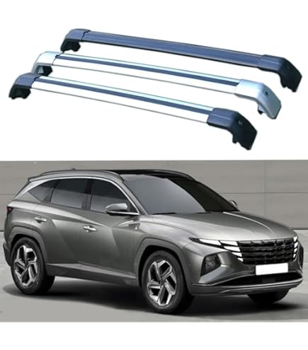 Barre Portatutto Per Hyundai Tucson 3 (TL) 2016-2021 - Grigio Alluminio, 2 Barre, 75kg Carico - Foto 2