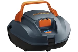 Coasteering Poolroboter Akku, 100 Minuten Starke Reinigungskraft, Poolsauger Akku mit Dual-Antriebsmotoren, Selbstparker, One-Touch-Start, Kabelloser Poolroboter für Pools bis 80 m²