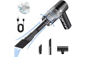 RLEHJN Handstaubsauger Auto Akkustaubsauger Mini Staubsauger Schreibtisch Tragbarer Kleiner Handstaubsauger für Autos, Leistungsstarker Kleinwagen-Staubsauger mit tragbarem USB (Schwarz)