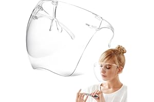 Saviland Protección facial para fresa de uñas: protector facial extra transparente, protección facial en polvo, protección contra salpicaduras de ojos, gafas de protección antiempañamiento a prueba de