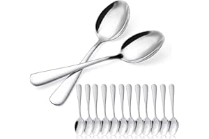 BESCH 12 Cucharas de Postre Acero Inoxidable 15 x 3.2 cm(Cucharas de Postre)