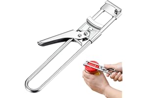 Ouvre-bocal réglable en acier inoxydable avec tampon en caoutchouc antidérapant, ouvre-bocal manuel en verre, ouvre-bocal facile pour couvercles de toutes tailles pour personnes âgées gadgets de