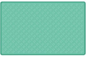 MOACC Tappetini Sottociotola per Cani, Tappetino per Ciotola di Cibo Antiscivolo per Animali con Disegni di Zampe Perfetto per Proteggere Il Pavimento da Liquidi(Verde Paw Pattern, 47 x 30 cm)
