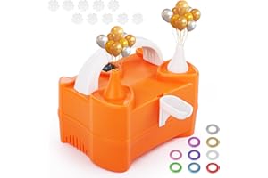 NVIYAM Inflador Globos, 220V 400W Inflador de Globos Electrico, Hinchador Globos con Doble Boquilla - Modo Automático y Semiautomático, para Fiesta de Boda, Decoraciones de Cumpleaños