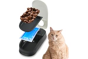 PAWISE Mangiatoia Automatica Per Animali Domestici per cani e gatti, stazione per erogatore di cibo da 1,5 tazze con timer 48 ore - Singola