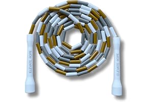 ELEVATE ROPE Elevate Beaded Jump Rope – profesjonalna lina do skakania o regulowanej długości do maks. 3 m, grubość 3 mm przewód poli / 8 mm wraz z koralikami, waga 0,1 kg.