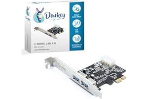 Donkey pc – Tarjeta Controladora PCI-E a USB 3.0. Tarjeta USB 3.0 pci Express con 2 Puertos USB 3.0 Tipo A. Compatible con PCI-Express X1 / X4 / X8 / X16 Slot.