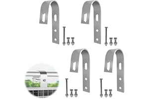CHOONJIN 4 Pezzi Kit Ganci per Pannello Fotovoltaico, Gancio per Ringhiere del Balcone in 304 Acciaio Inox, Staffe per Pannello Solare, per Fissaggio Pannello Solare per Balcone