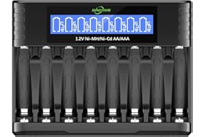 8 Bay NI-MH AAA AA ładowarka, SUNLYTOUR Premium 8 Gniazd NI-CD NI-MH ładowarka NI-MH AA ładowarka do akumulatorów 1,2V Ni-MH NI-CD AA AAA