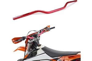 JFG RACING Guidon Moto 22mm, Guidon 7/8" Universel pour SX EXC CRF YZF KXF KLX RMZ DRZ Pit Bike Dirt Bike ATV Quad Motocross-Rouge