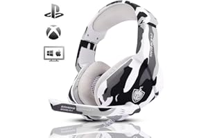 YOTMS Gaming Headset PS4 Headset with 7.1 Surround Sound, Gaming Over Ear Headphones with Noise Cancelling Flexible Mic Memory Earmuffs, for PC, PS5, PS4, Xbox Series X/S, Switch
