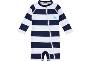 upandfast Maillot de Bain pour Bébé Garçon/Fille avec Zip Tout au Long Cuirasse pour Toddler Une Pièce Protection Solaire UPF 50+