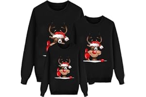 Générique Pull de Noël Famille Pull de Noël Moche Ensemble Familial Sweat à Manches Longues Sweat imprimé de Noël Ensemble Familial Nouvel an