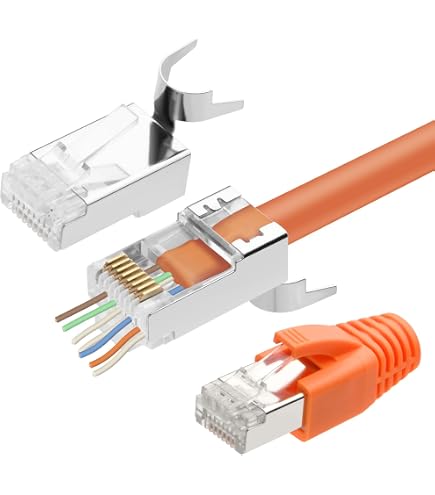 Lot de 2 connecteurs CAT7 RJ45 LSA blindés sans outil pour câble de