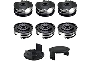 Viilich Lot de 6 bobines de fil de rechange pour LIDL Parkside - Avec 2 capuchons - Bobine de rechange pour coupe-bordure LIDL Parkside PRTA 20-Li A1, B2, C3, PRT 550 A1, A3, PRT 300 A1-2 x 4 m 1,6 mm