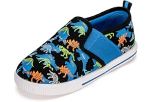 FUNCOO PLUS Boys Girls Slip On Shoes Toddler Trainers Walking Pumps Kids Breathable Canvas Shoes