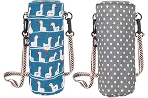 SSyang 2 Pezzi Borsa per Borraccia con Tracolla,Carrier Porta Bottiglia Acqua con Tracolla Regolabile,19 * 8cm,Tasche Borsa Porta Borraccia per Sport,Escursionismo,Viaggi,Campus(Blu+Grigio)