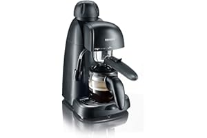 SEVERIN Cafetière Expresso Automatique, Jusqu'à 4 tasses, Haute pression 3,5 bars, Plateau et égouttoir amovibles, 0.22L Noir, KA 5978