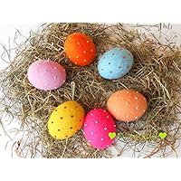 Ostereier gefilzt und bestickt