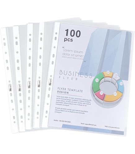 200 Pack Document Clear Plastic Folder Copy Safe Project Pocket L-Type US Letter