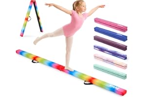 ‎ZELUS ZELUS 240/270 cm Schwebebalken Kinder für Zuhause Faltbarer Gymnastikbalken aus Eva-Schaum & Holz Balancierbalken mit erhöhten Füßen & Tragegriffen für Fitness, Training, Turnen
