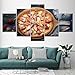 Produktbild Design PT HD Gedruckt Cuadros Malerei Modular Poster Dekoration Wandkunst Bilder Rahmen 5 Panel Pizza Erdbeere Für Wohnzimmer, 20x35 20x45 20x55 cm, Rahmen