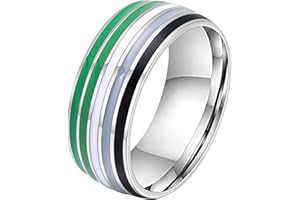 HIJONES Herren Edelstahl Homosexuell und Lesben LGBT Stolz Ranibow Ring