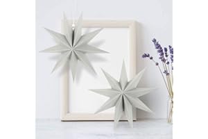 KATELUO 30cm Papier Stern Dekoration,3D Sterne Form für Weihnachten,Papierstern Weihnachtsdeko,weihnachtsdeko papierstern.(2 Stück) (Grau)