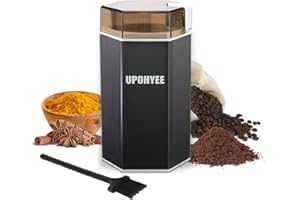 UPOHYEE Molinillo de Café Eléctrico 300W Molino Café para Semillas Especias Cereales con Cuchillas de Acero Inoxidable Molino Cafe Cereales con Cepillo