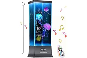 COLORLIFE Gifts for Kids Boy Girl Men Women Birthday Christmas Thanksgiving All Holiday Jellyfish Lava Lamp with Music Bluetooth Speaker Table Sensory Night Mood Light