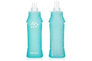 Meng Jiaran 1 Pack Soft Flask 500ml Running Water Bottle Collapsible Reusable Handheld Lightweight Water Pouch for Running Hiking Cycling Climbing Marathon