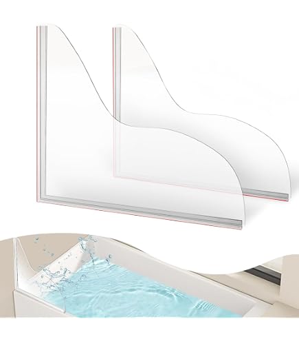 Pack De 2 Protectores Contra Salpicaduras Para Bañera Y Lavabo - Acrílico, Fácil De Instalar Sin Herramientas