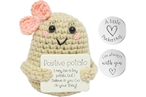 BFUZXY Positive Potato Divertente Idea Regalo con 2 Portafortuna da Regalare,Patata Positiva per Regali Originali Creative di Compleanno per Motivazionale Laurea Collega Sorella Donne Amica Ufficio Gadget